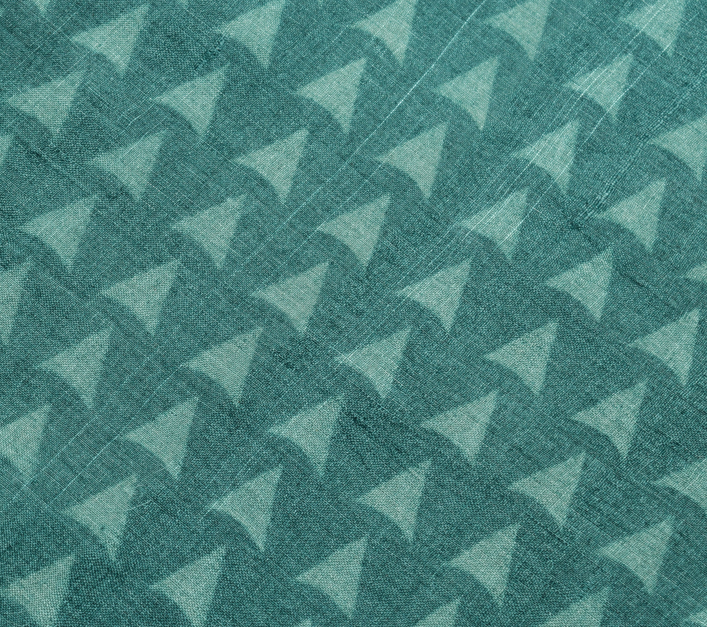 Sushila Vintage 100% Pure Silk Saree Geometrical Printed Teal Blue Sari Soft Fabric