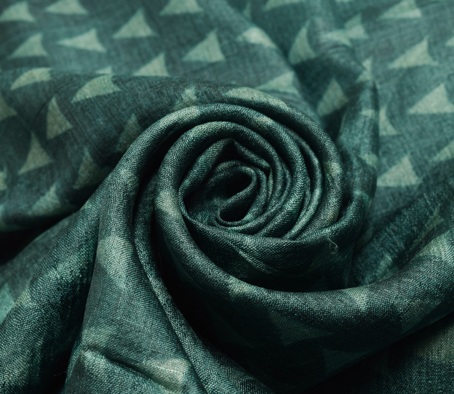 Sushila Vintage 100% Pure Silk Saree Geometrical Printed Teal Blue Sari Soft Fabric
