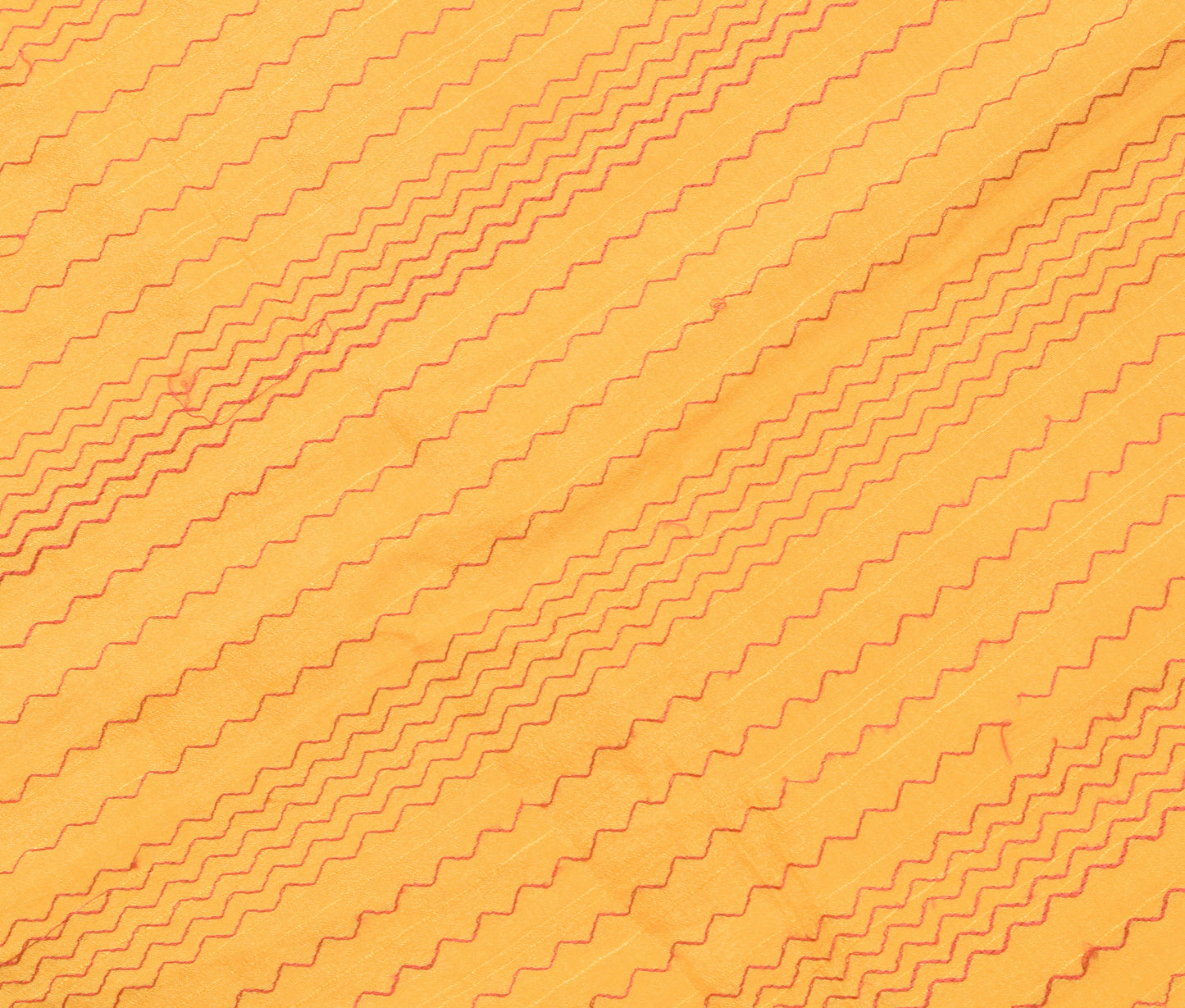 Sushila Vintage Yellow Thread Embroidered Saree Art Silk Human Sari Craft Fabric