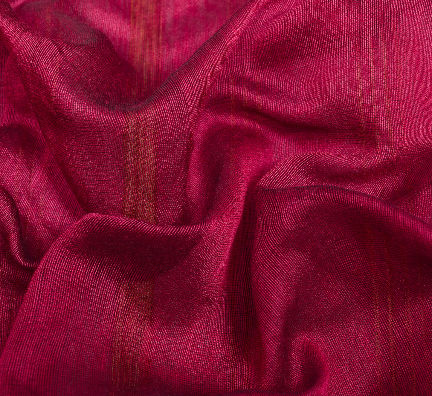 Sushila Vintage Magenta Indian Saree Art Silk Tant Woven Sari Craft Fabric