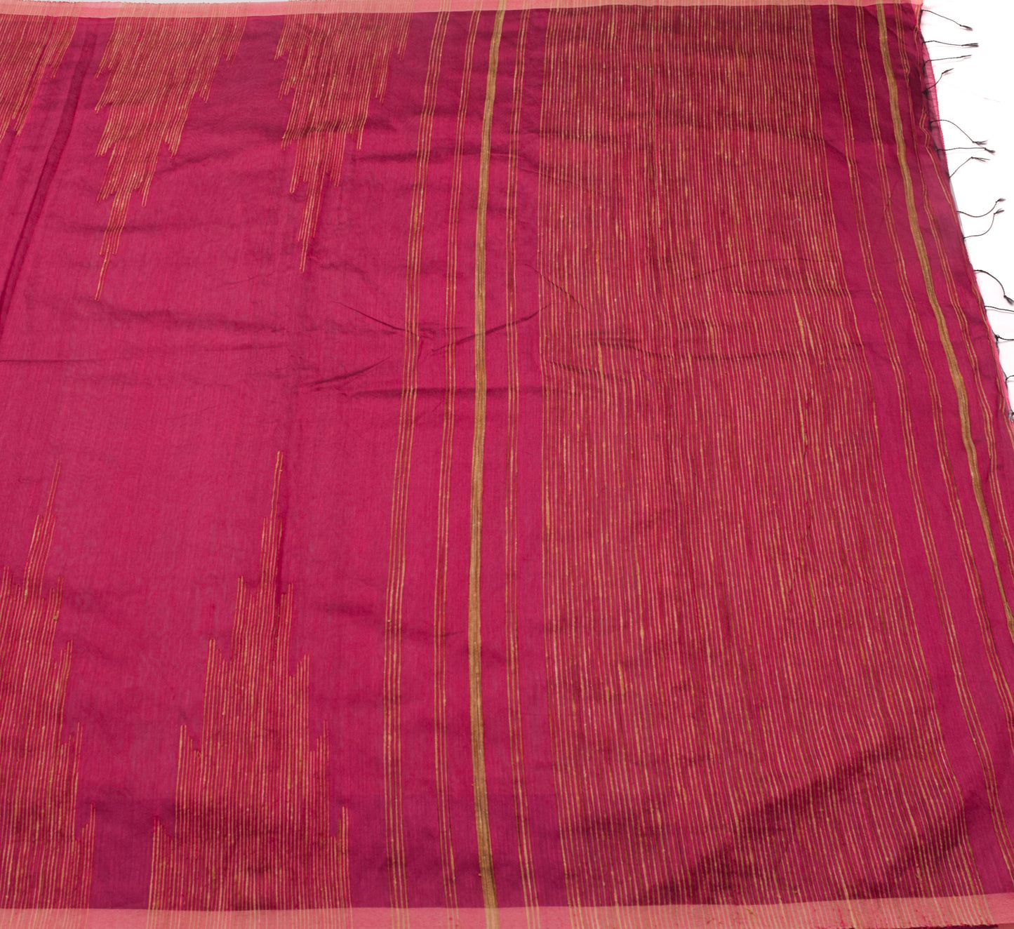Sushila Vintage Magenta Indian Saree Art Silk Tant Woven Sari Craft Fabric