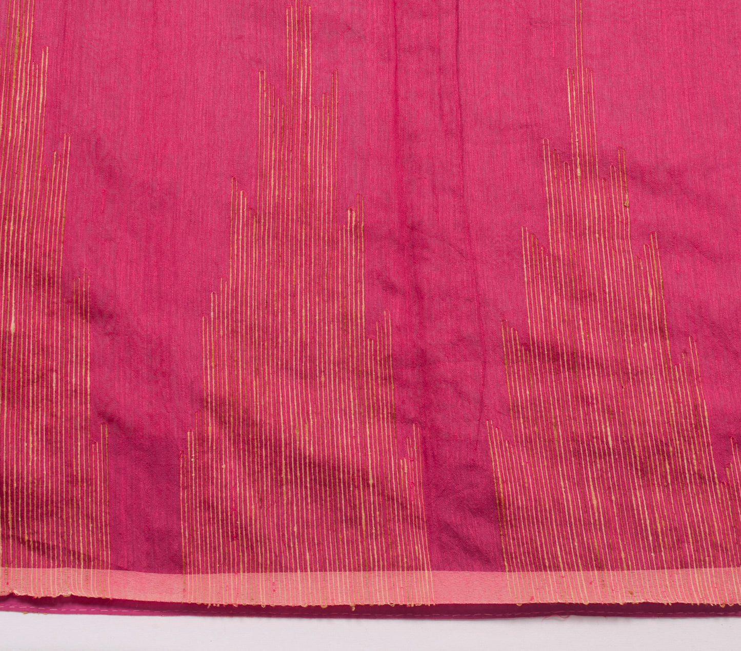 Sushila Vintage Magenta Indian Saree Art Silk Tant Woven Sari Craft Fabric