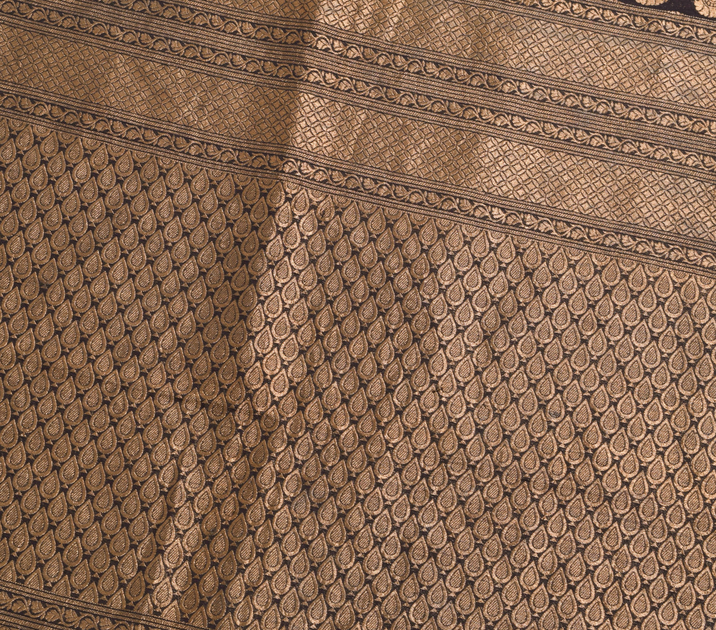Sushila Vintage Banarasi Zari Brocade Saree Art Silk Floral Party Wear Black Sari Fabric