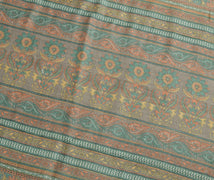 Sushila Vintage Green Floral Saree 100% Pure Woolen woven Soft Craft Sari Fabric