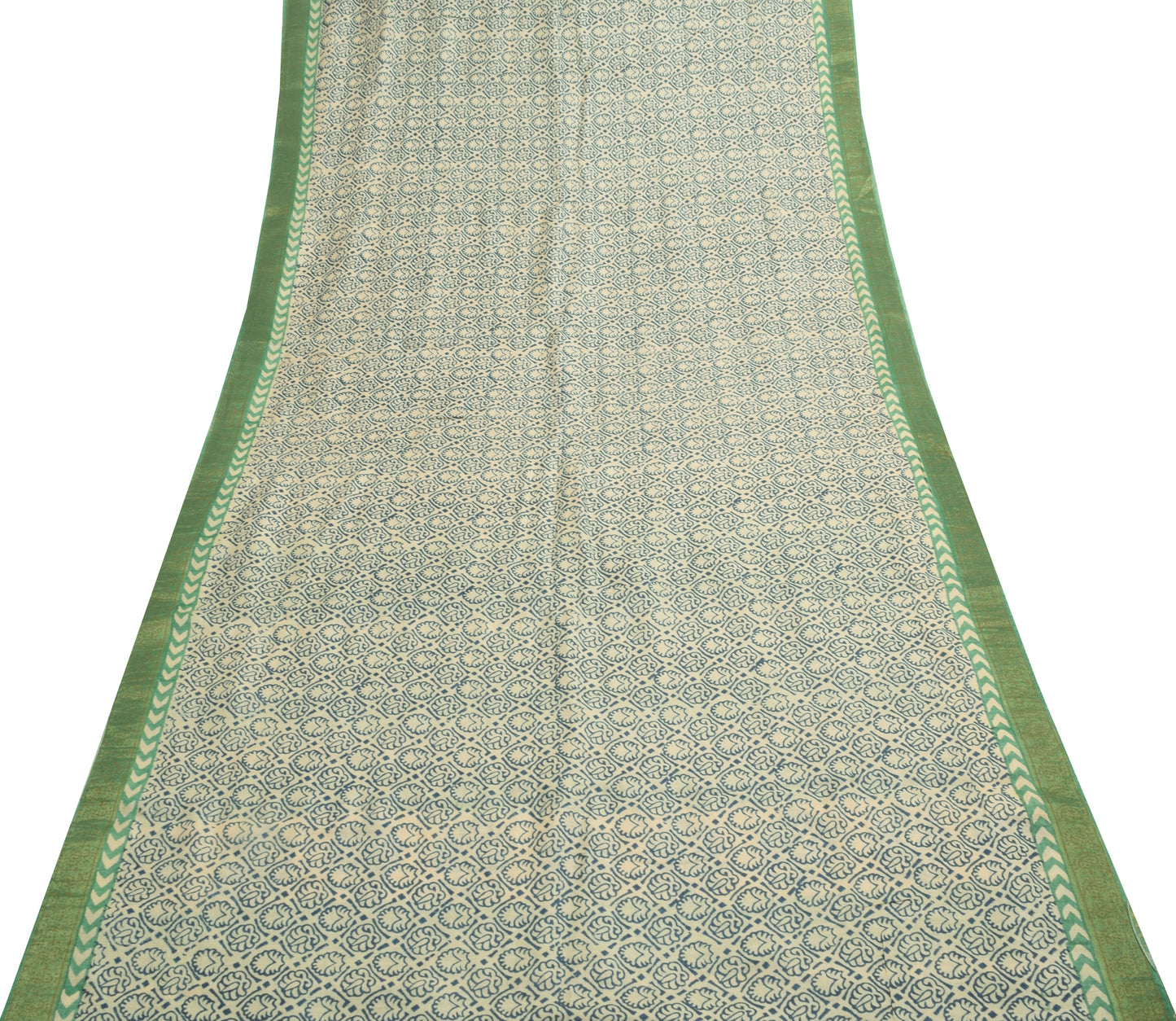 Sushila Vintage Cream Printed & Woven Saree 100% Pure Woolen Sari Craft  Fabric