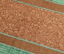 Sushila Vintage Pista Green Saree 100% Pure Woolen Floral Woven Soft Sari Fabric