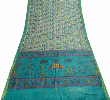 Sushila Vintage Warli Printed Saree 100% Pure Woolen Woven Soft 5 YD Sari Fabric