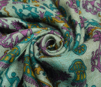 Sushila Vintage Warli Printed Saree 100% Pure Woolen Woven Soft 5 YD Sari Fabric