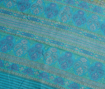 Sushila Vintage Green Soft Saree 100% Pure Woolen Woven Floral Sari Fabric