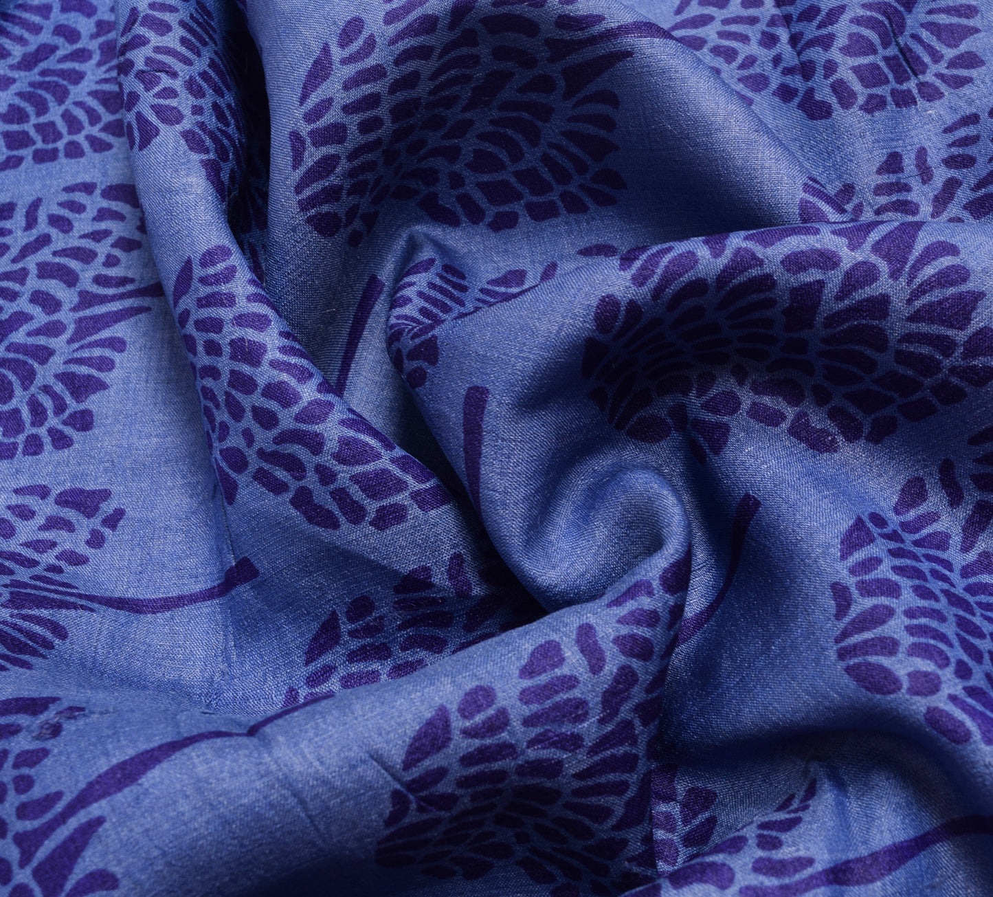 Sushila Vintage Turquoise Blue Saree 100% Pure Tussar Silk Printed Sari Fabric