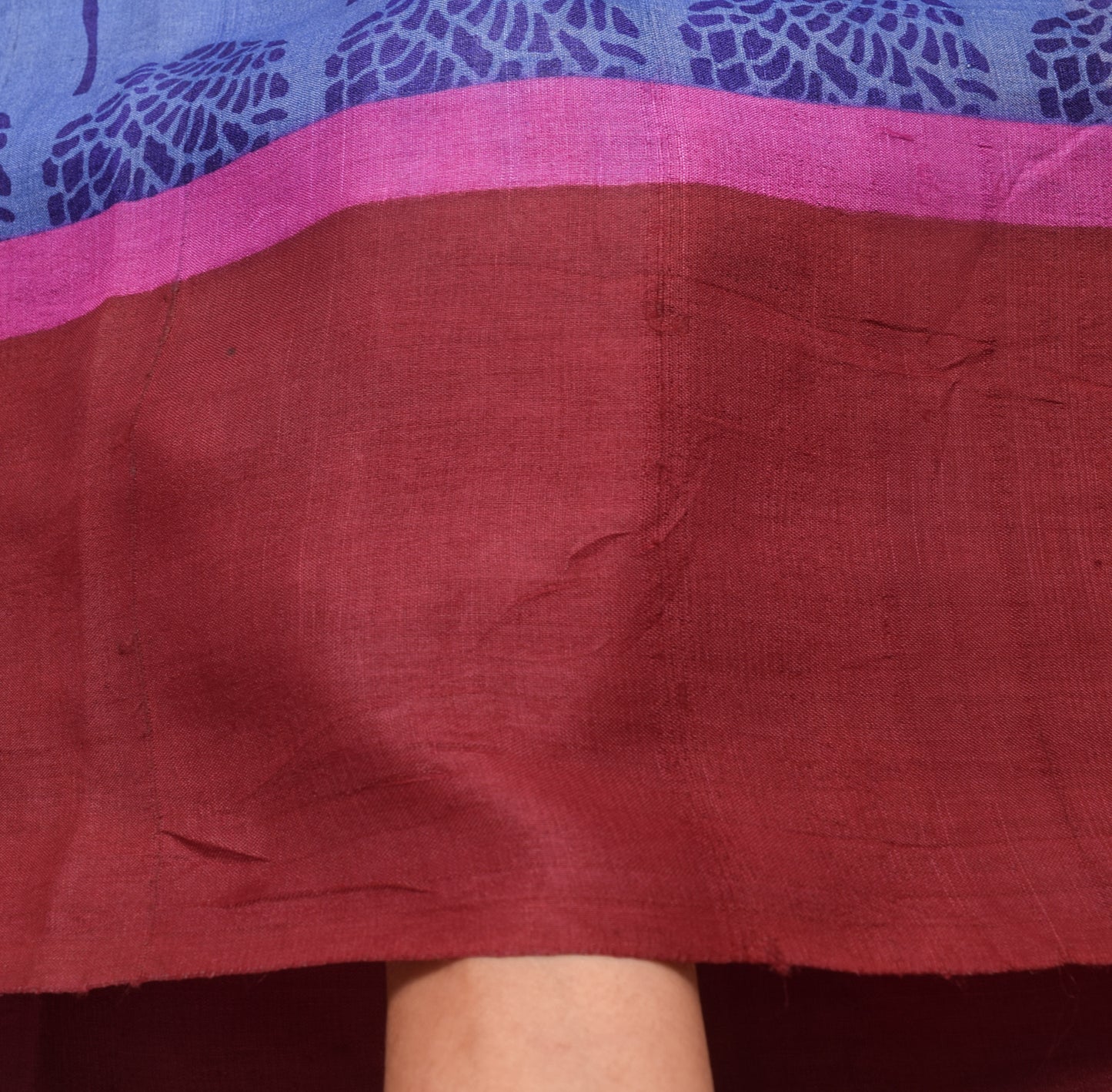 Sushila Vintage Turquoise Blue Saree 100% Pure Tussar Silk Printed Sari Fabric
