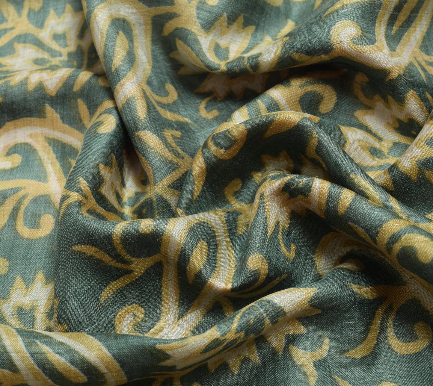 Sushila Vintage Branded Saree Pure Tussar Silk Hand Block Print Soft Sari Fabric