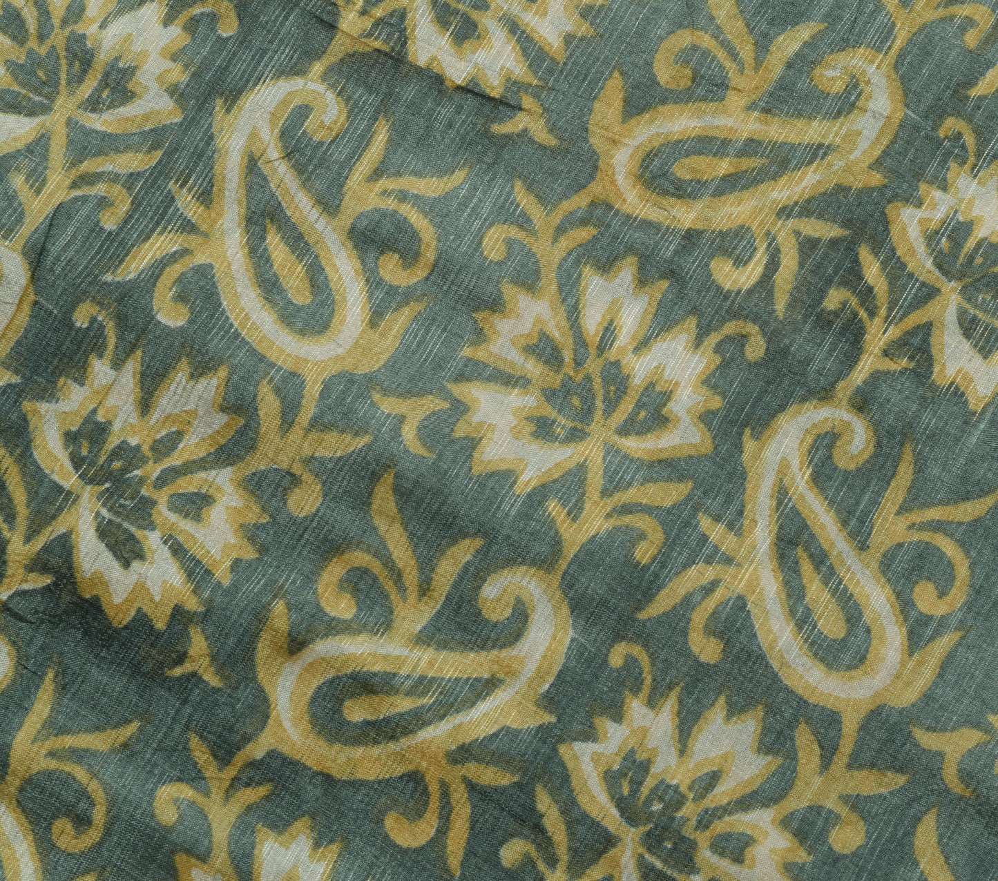 Sushila Vintage Branded Saree Pure Tussar Silk Hand Block Print Soft Sari Fabric