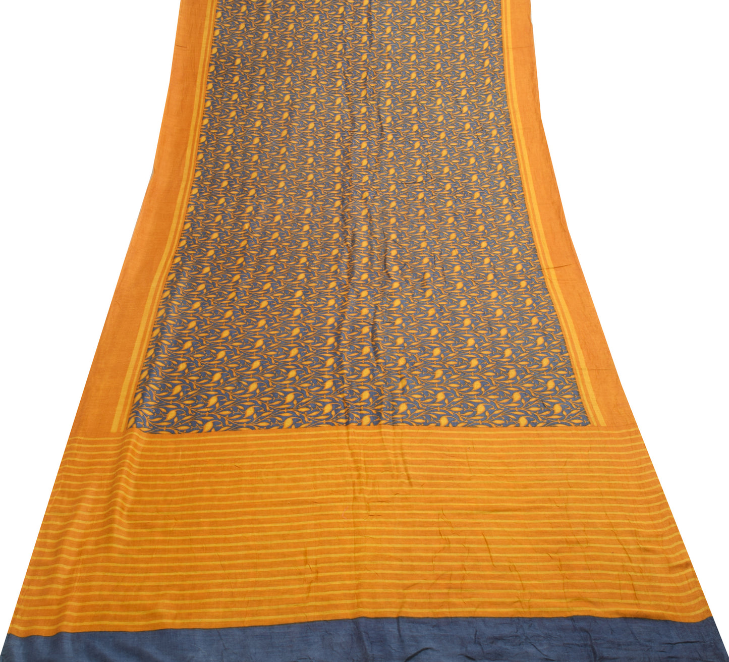 Sushila Vintage 100% Pure Woolen Saree Birds Printed Sari Branded Craft Fabric