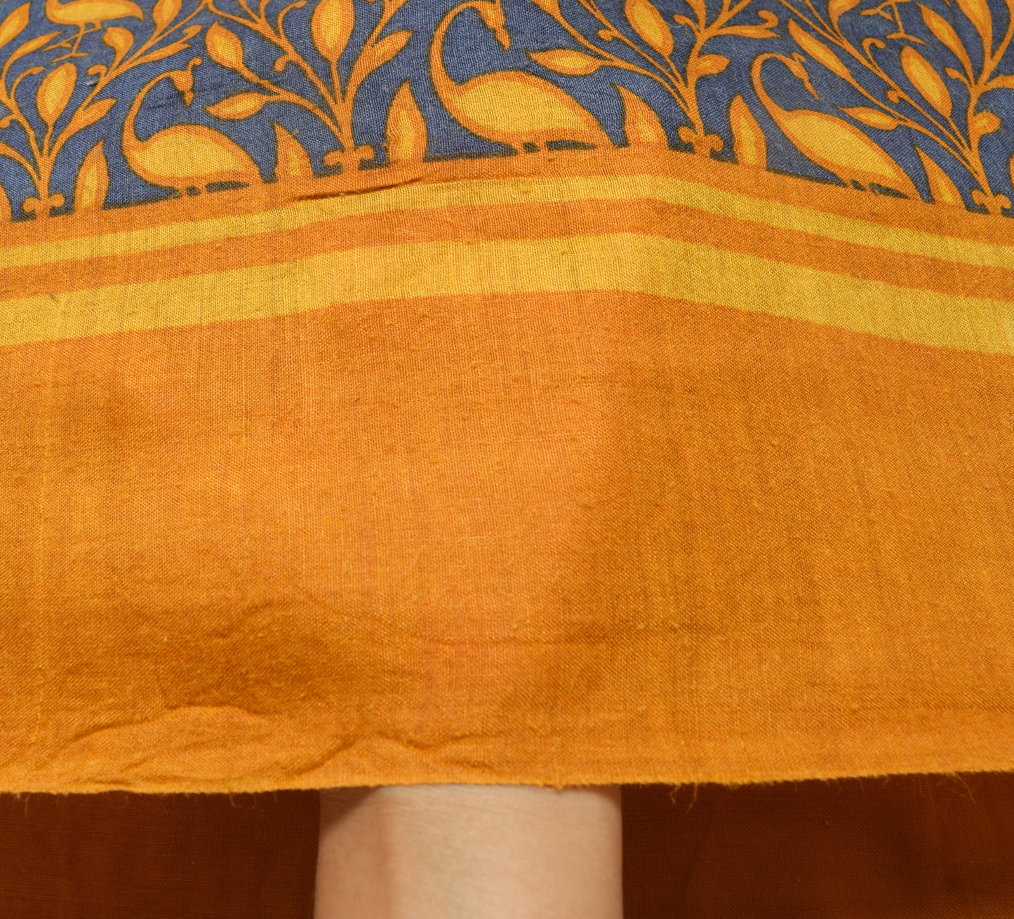 Sushila Vintage 100% Pure Woolen Saree Birds Printed Sari Branded Craft Fabric