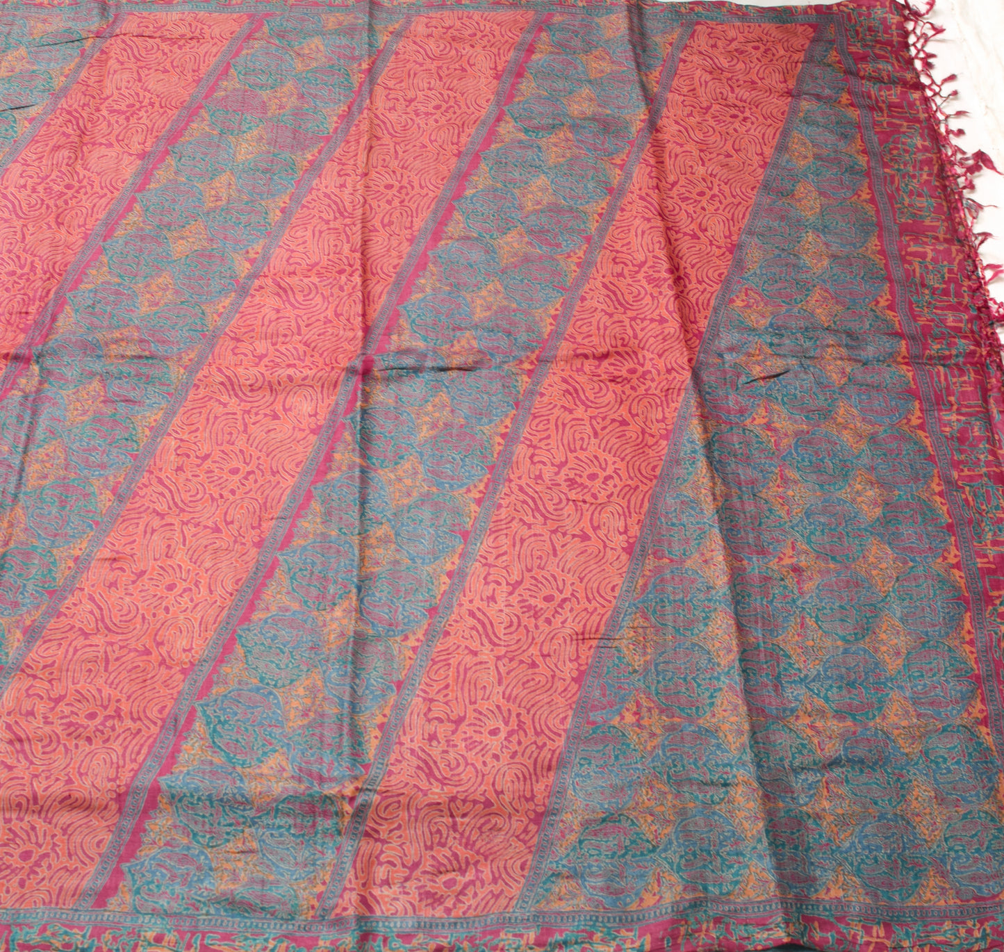 Sushila Vintage 100% Pure Silk Saree Printed & Woven Soft Handloom Sari Fabric