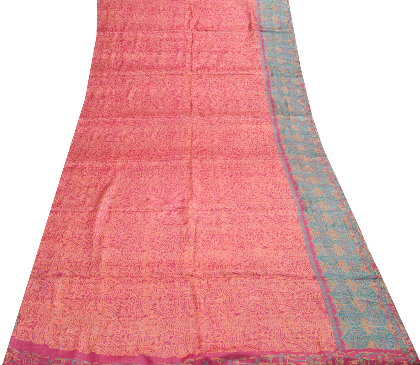 Sushila Vintage 100% Pure Silk Saree Printed & Woven Soft Handloom Sari Fabric