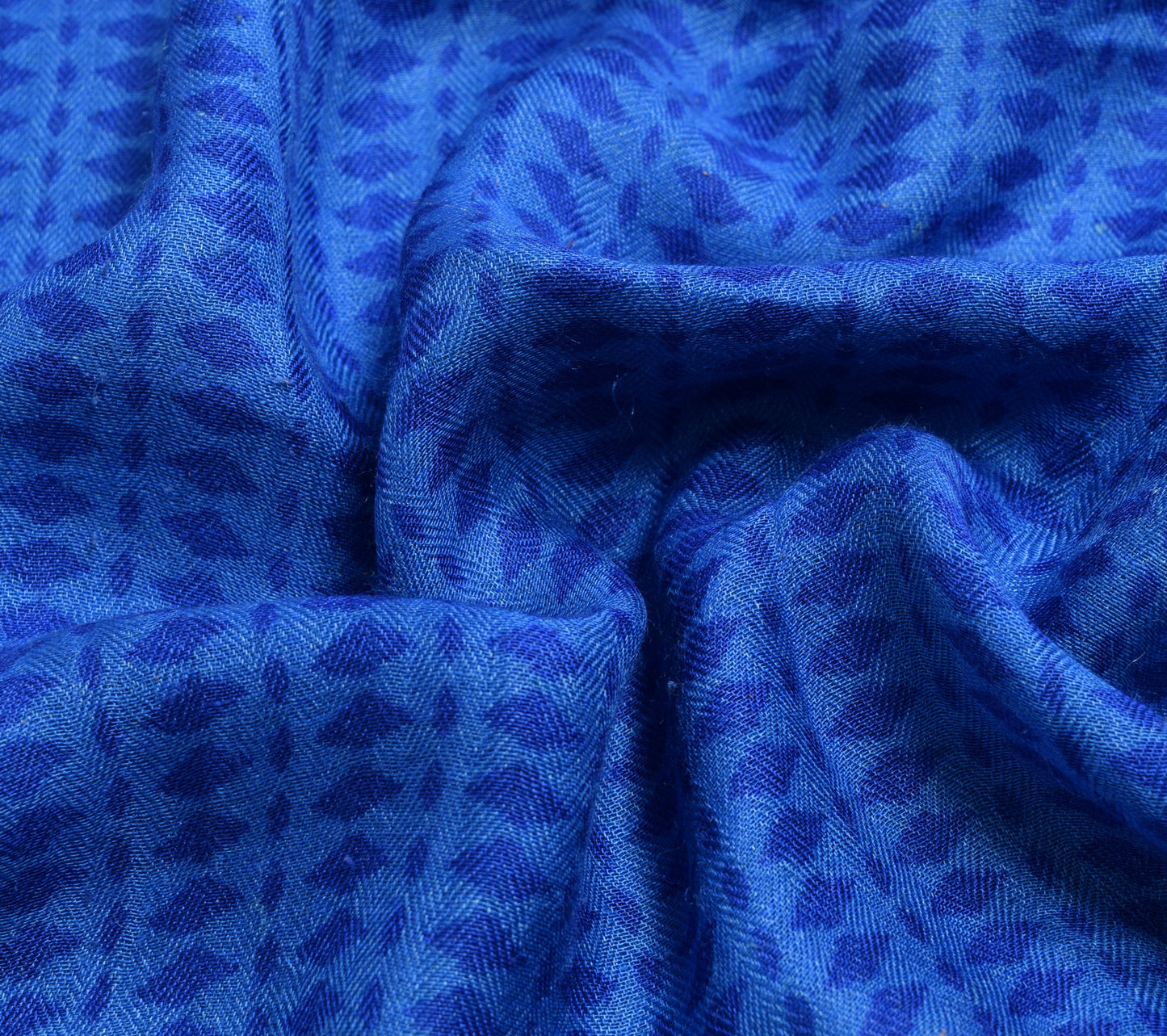 Sushila Vintage Blue 100% Pure Woolen Saree Woven Soft Women's Sari Craft Fabric