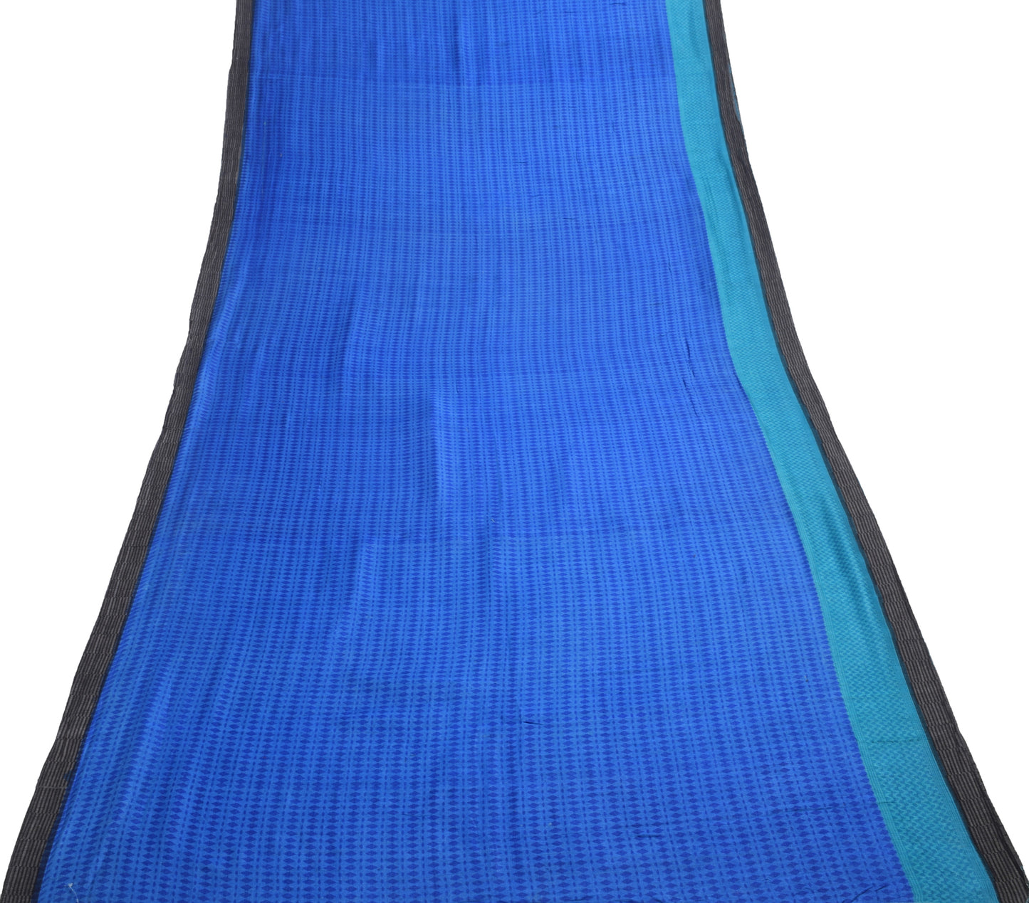 Sushila Vintage Blue 100% Pure Woolen Saree Woven Soft Women's Sari Craft Fabric