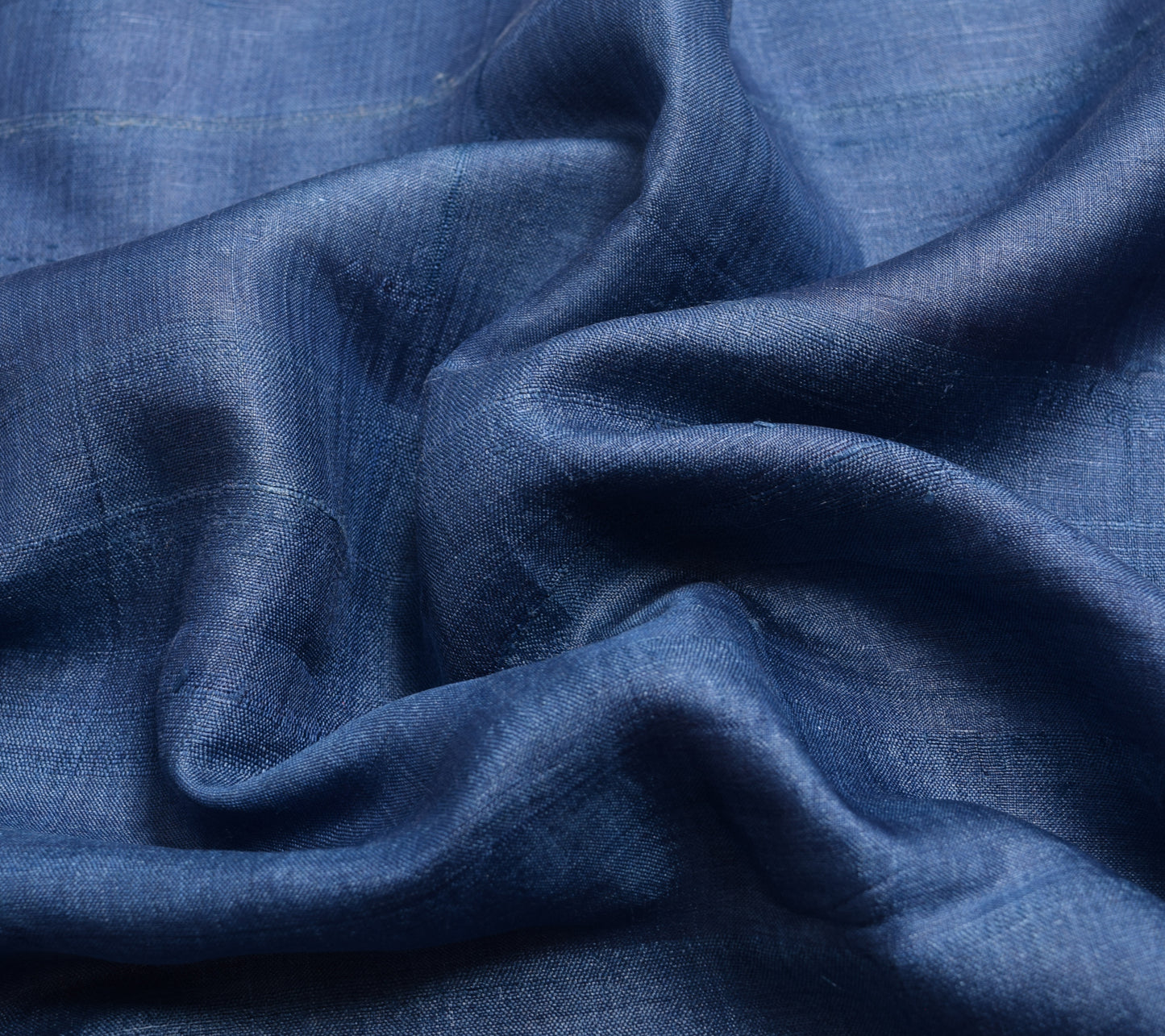 Sushila Vintage Blue Saree 100% Pure Tussar Silk Woven Floral Soft Sari Fabric
