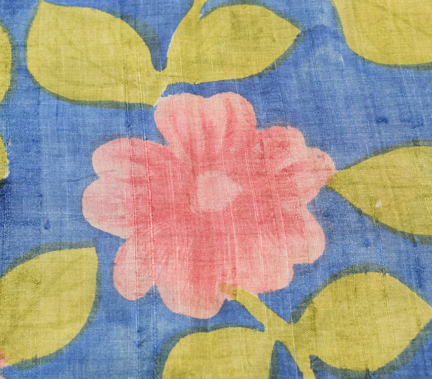 Sushila Vintage Blue Saree 100% Pure Tussar Silk Woven Floral Soft Sari Fabric