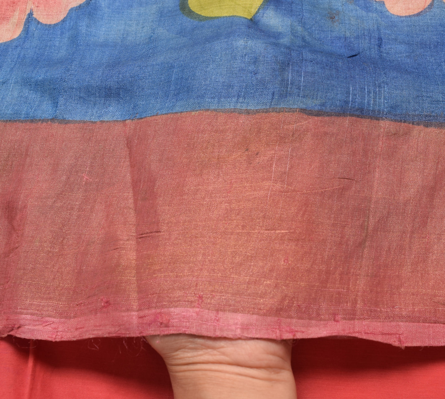 Sushila Vintage Blue Saree 100% Pure Tussar Silk Woven Floral Soft Sari Fabric