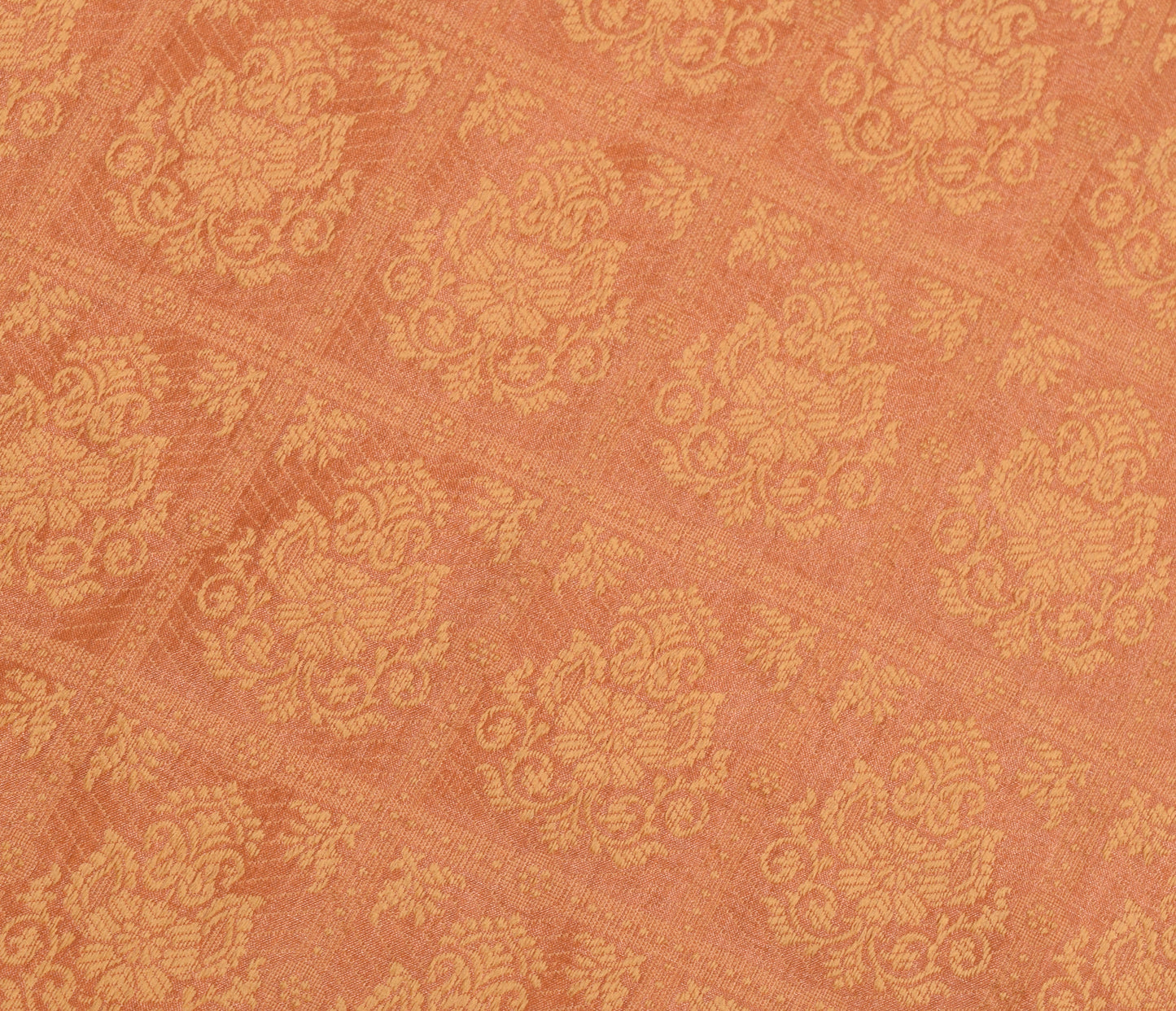 Sushila Vintage Rust Indian Saree 100% Pure Silk Woven 5 YD Sari Craft Fabric