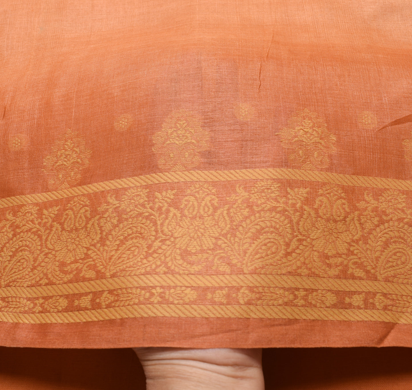 Sushila Vintage Rust Indian Saree 100% Pure Silk Woven 5 YD Sari Craft Fabric