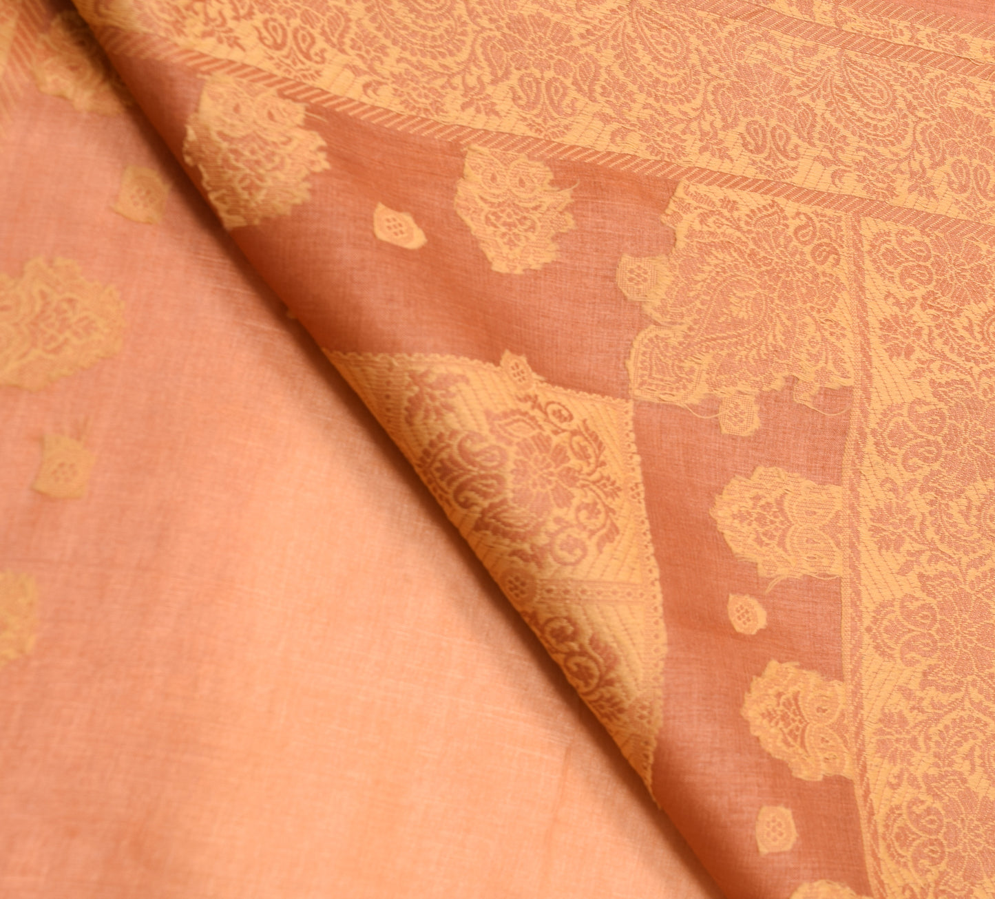 Sushila Vintage Rust Indian Saree 100% Pure Silk Woven 5 YD Sari Craft Fabric
