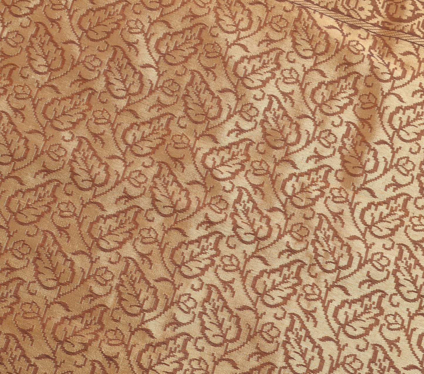Sushila Vintage Dual Tone Saree Art Silk Woven Floral Women's Sari Craft Fabric