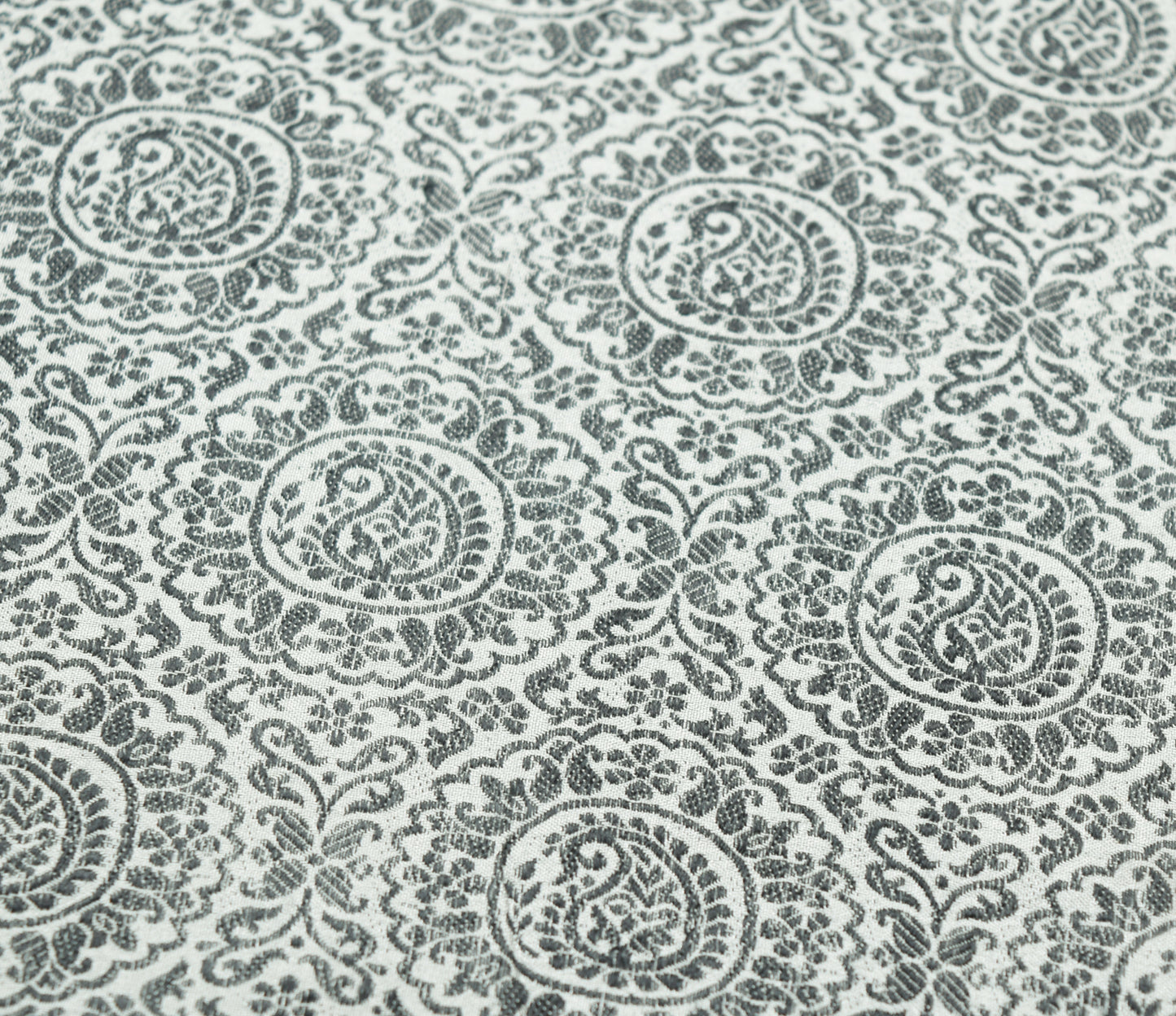 Sushila Vintage Gray 100% Pure Silk Saree Floral Embroidered Soft Sari Fabric