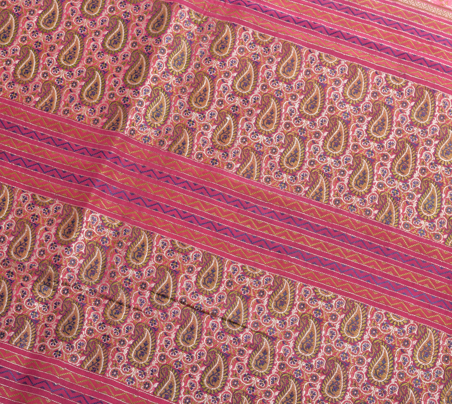 Sushila Vintage Dark Blue Saree 100% Pure Silk Woven Traditional Sari Fabric