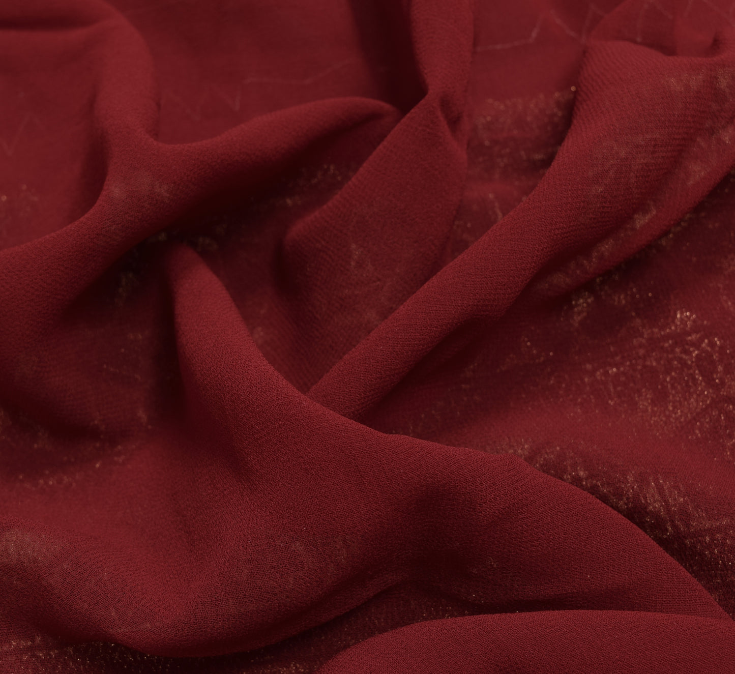 Sushila Vintage Maroon With Black Zari Brocade Saree Georgette Silk Sari Fabric
