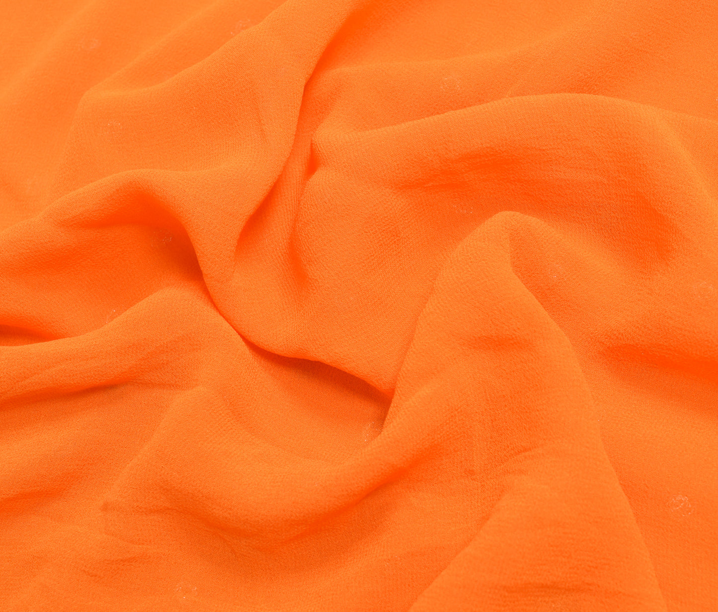 Sushila Vintage Orange Saree 100% Pure Georgette Silk Embroidered Sari Fabric