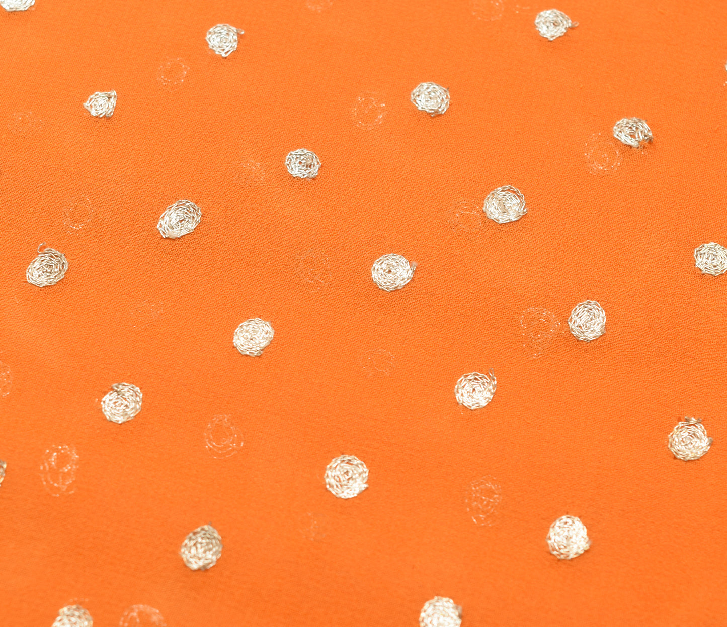 Sushila Vintage Orange Saree 100% Pure Georgette Silk Embroidered Sari Fabric