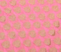Sushila Vintage Pink HEAVY Saree 100%Pure Georgette Silk Woven Patch Work Fabric