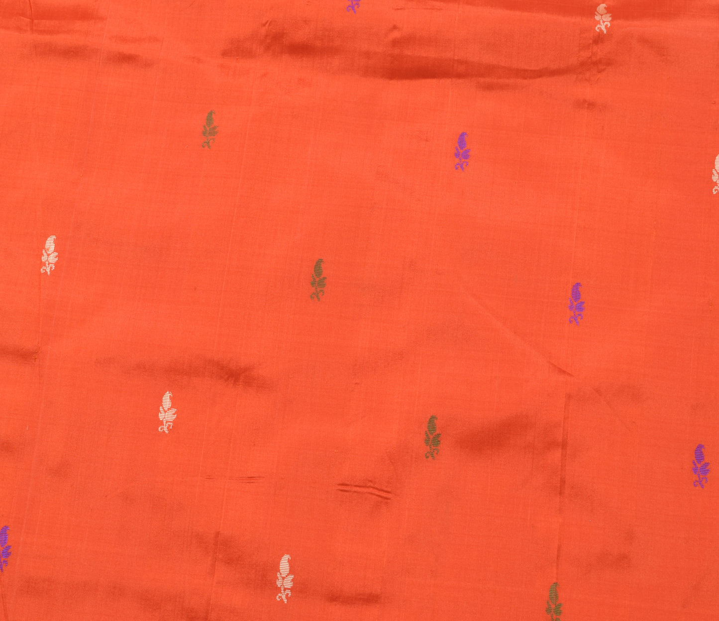 Sushila Vintage Rust Traditional Saree 100% Pure Silk Woven Paisley Sari Fabric