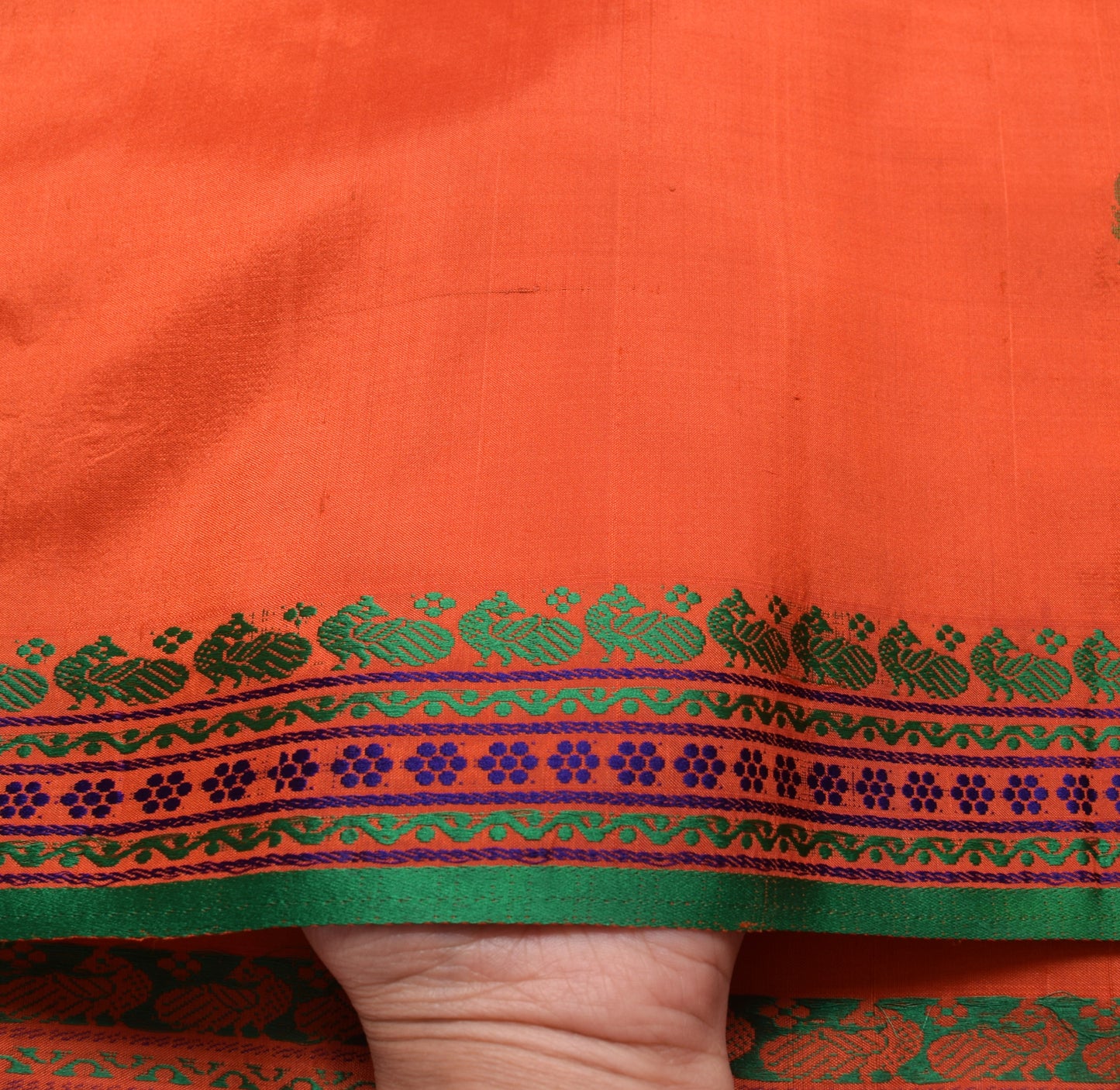 Sushila Vintage Rust Traditional Saree 100% Pure Silk Woven Paisley Sari Fabric