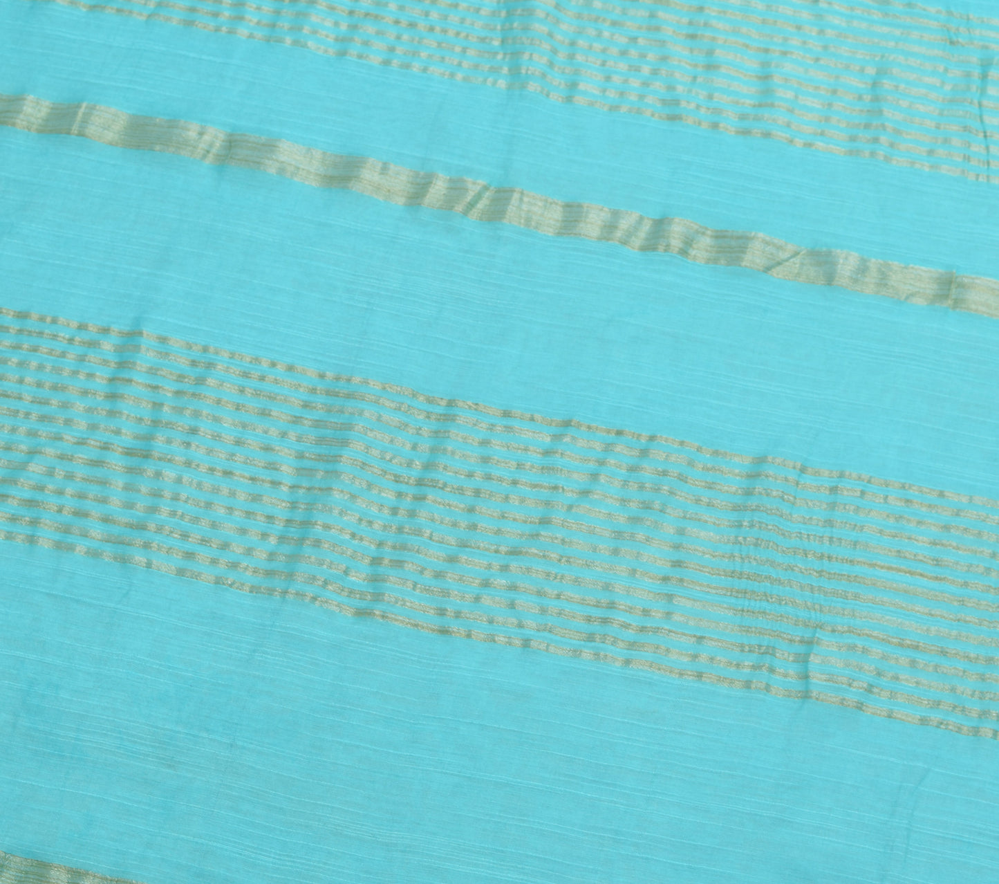 Sushila Vintage Aqua Blue Saree Art Silk Woven Stunning Indian Sari Craft Fabric