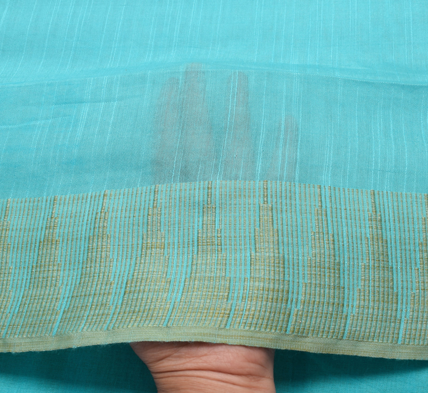 Sushila Vintage Aqua Blue Saree Art Silk Woven Stunning Indian Sari Craft Fabric