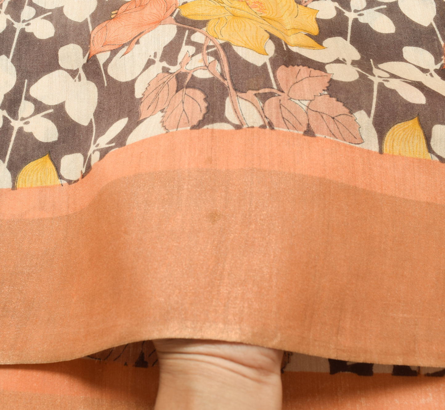 Sushila Vintage Brown Floral Saree 100% Pure Silk Woven & Printed Sari Fabric