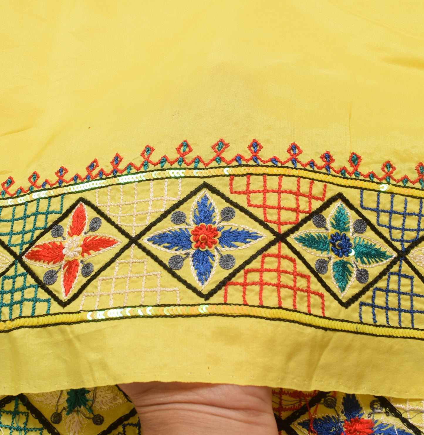 Sushila Vintage Yellow Saree 100% Pure Silk Embroidered Traditional Sari Fabric