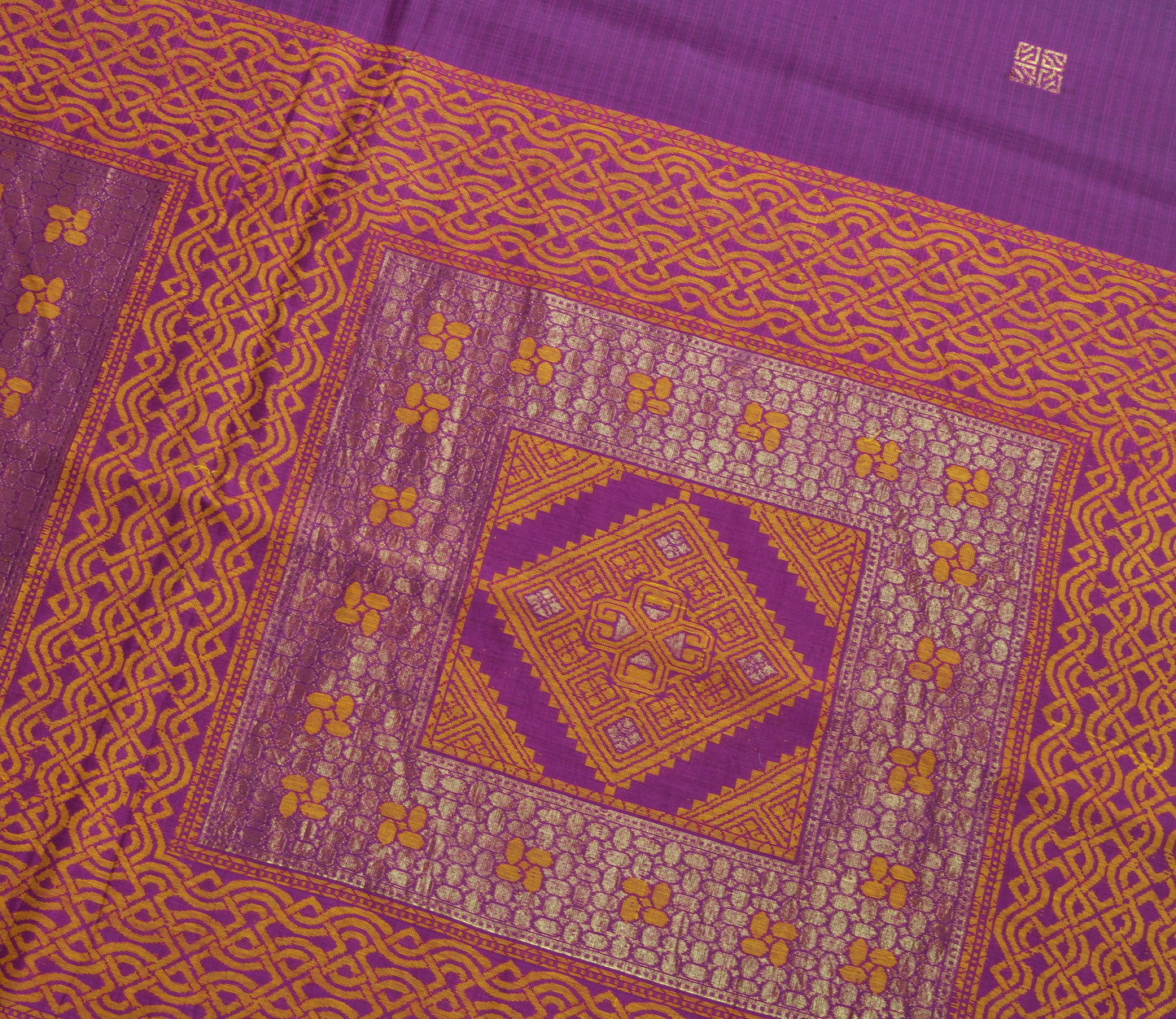 Sushila Vintage Purple Woven Saree Blend Cotton Traditional Sari Craft Fabric