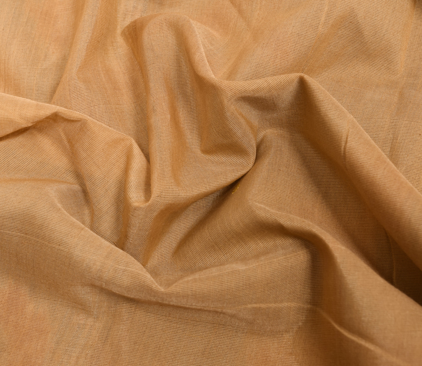 Sushila Vintage Beige Saree 100% Pure Cotton All Over Woven Floral Sari Fabric
