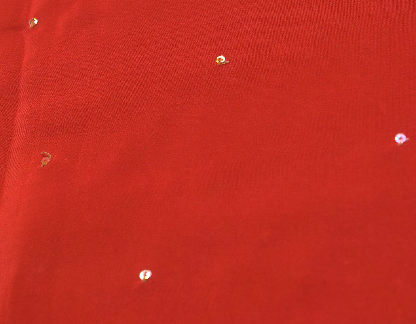 Sushila Vintage Dark Rust Saree Pure Crepe Silk Hand Beaded Sari Floral Fabric