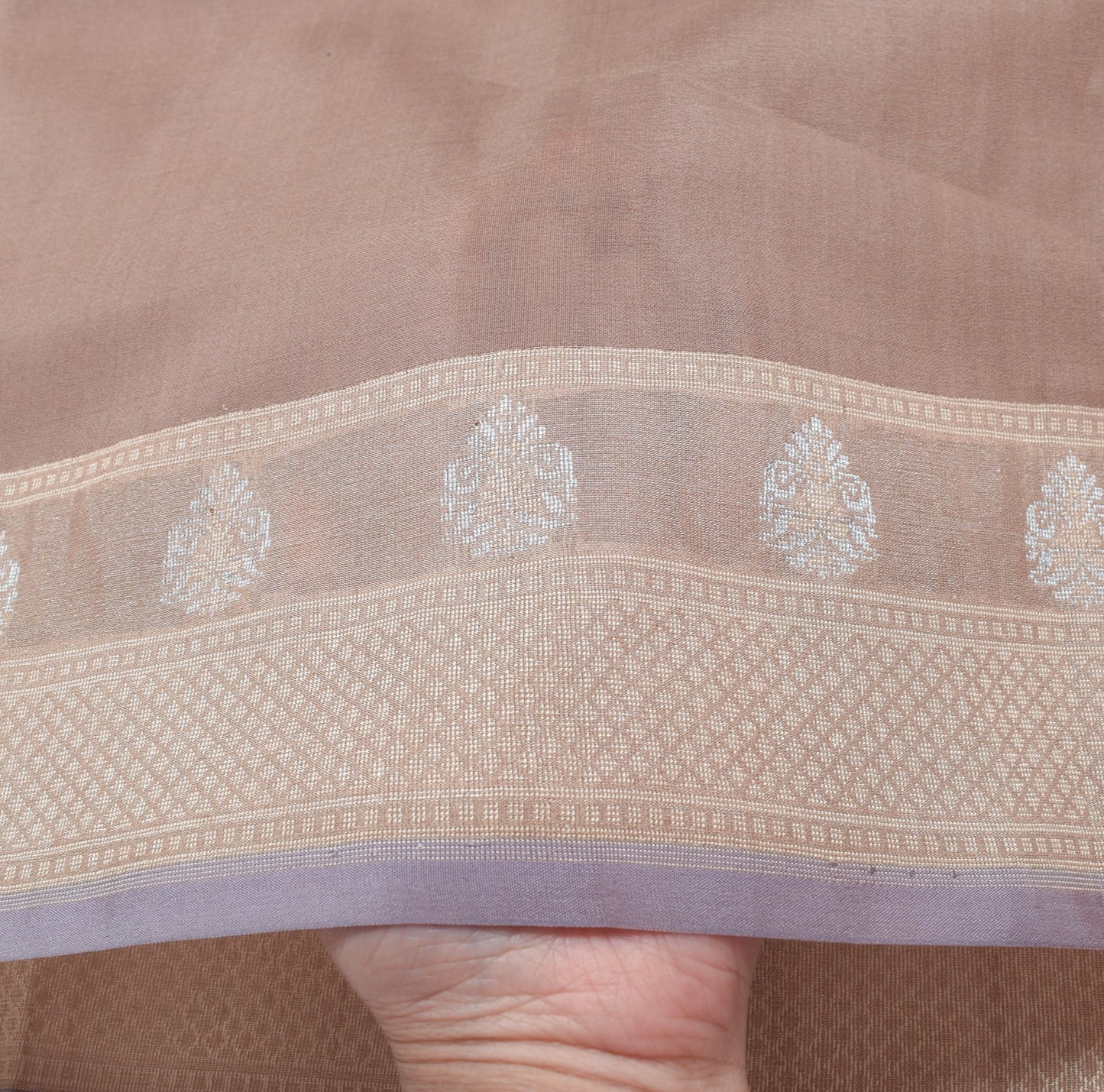 Sushila Vintage Brown Dual Tone Saree 100%Pure Silk Embroidered Soft Sari Fabric