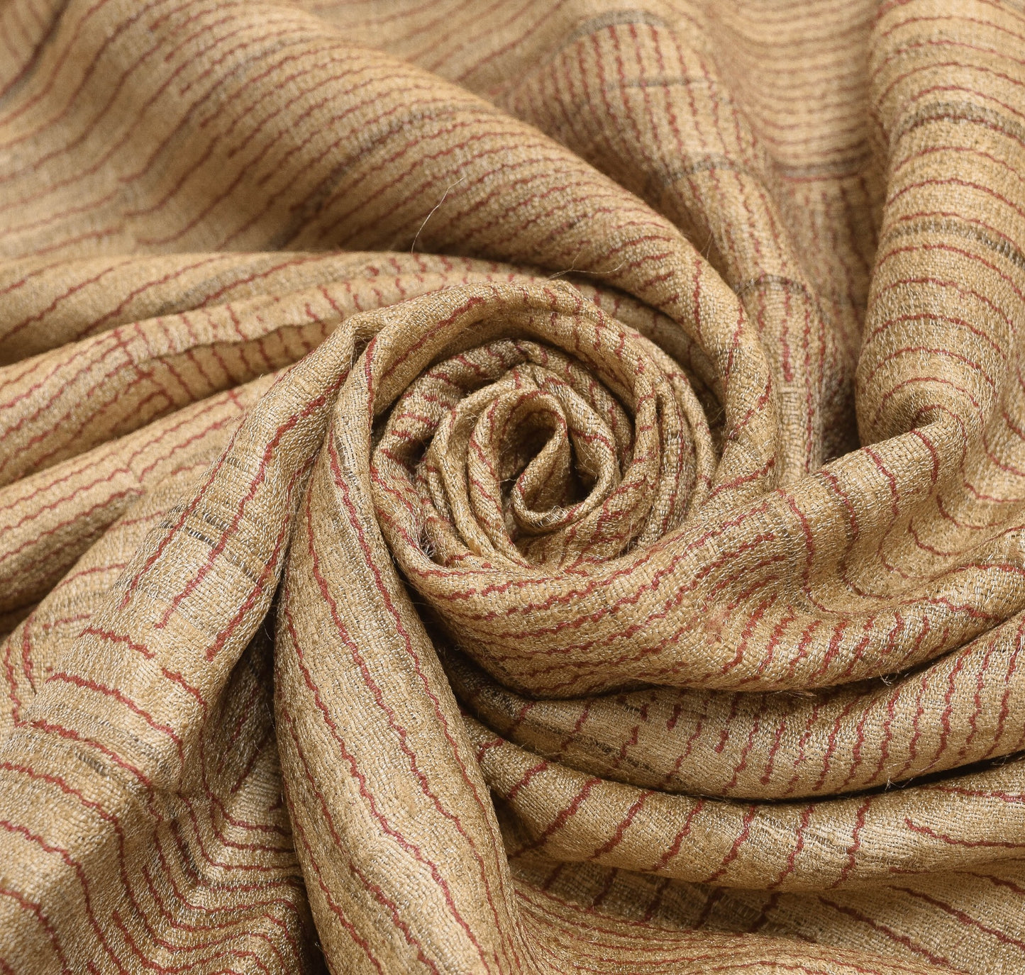 Vintage Brown 100% Pure Khadi Silk Saree Floral Embroidered Premium Sari Fabric