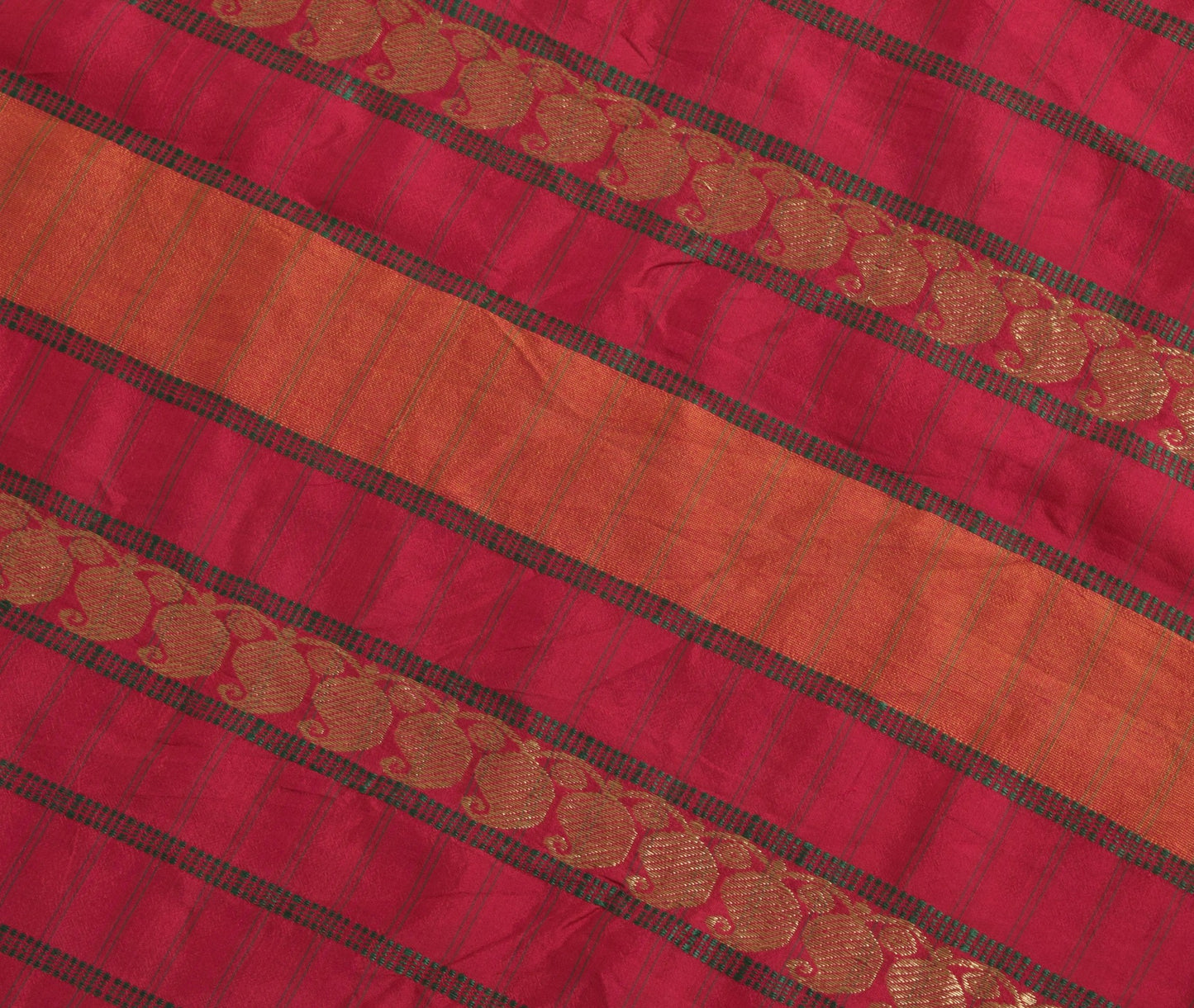 Sushila Vintage Orange Saree 100% Pure Silk Woven Traditional Soft Sari Fabric
