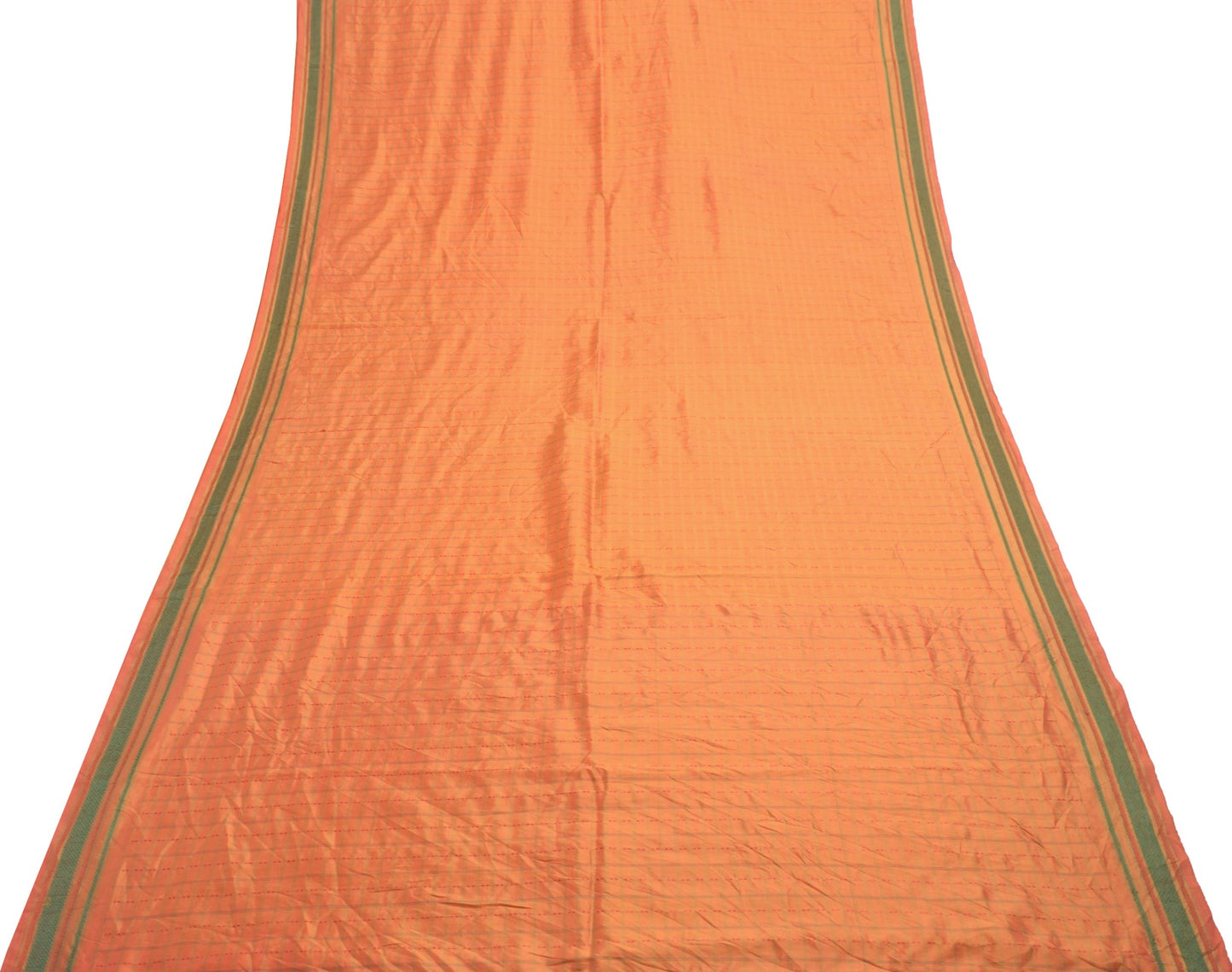 Sushila Vintage Orange Saree 100% Pure Silk Woven Traditional Soft Sari Fabric