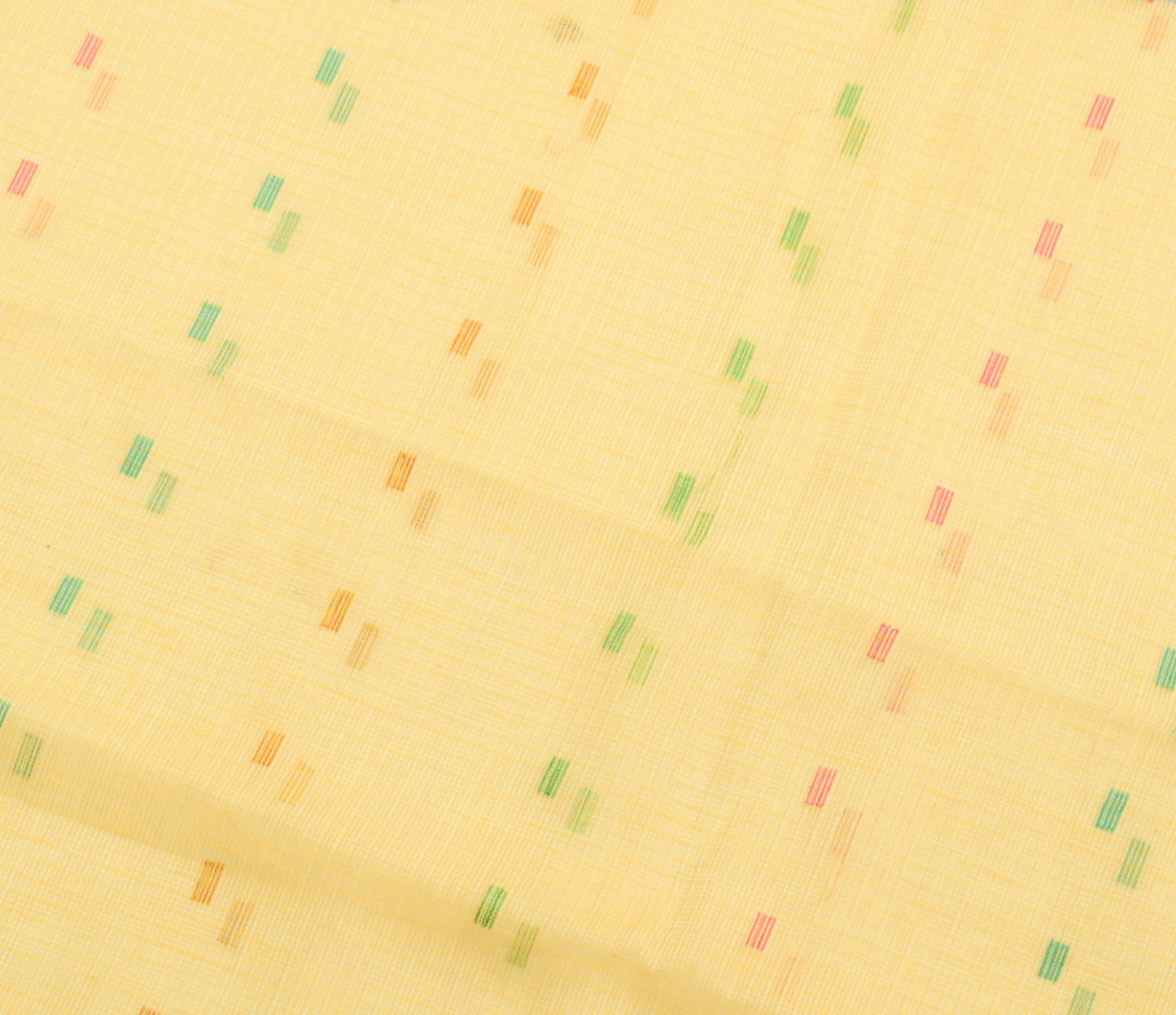 Sushila Vintage Woven Saree Casual Ladies Yellow Pure Cotton Sari Craft Fabric